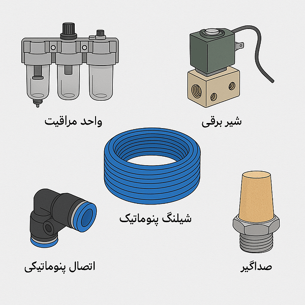 تجهیزات و لوازم جانبی سیستم پنوماتیک
